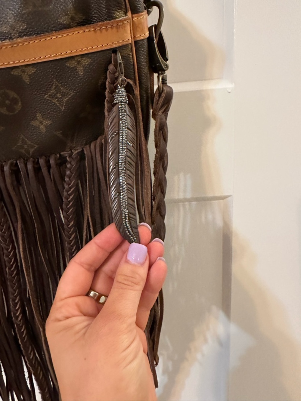 VINTAGE BOHO BAG Louis Vuitton Monogram Fringe Crossbody Bag - Riviera - Picture 4 of 14